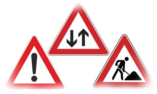 Verkehrsschilder - Gefahrenkennzeichen